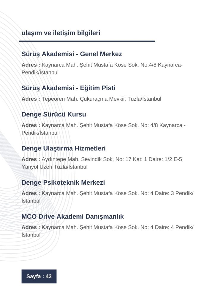 MCO Drive Akademi Tanıtım Kataloğu