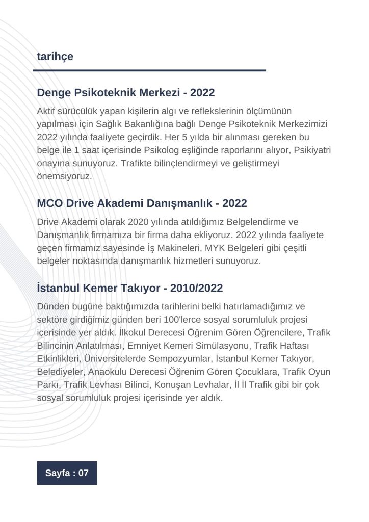 MCO Drive Akademi Tanıtım Kataloğu